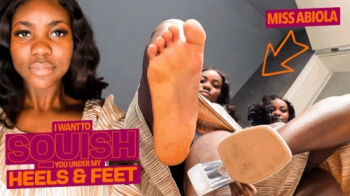 I will squish you under my heels and bare feet ( Giantess and Shrinking Fetish with Miss Abiola ) - 640p wmv.webp