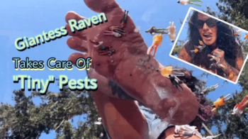 GIANTESS RAVEN TAKES CARE OF “TINY” PESTS.webp
