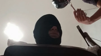 Tied up, blindfolded and ballgagged milf gets fucked in her mouth, pussy and ass.webp