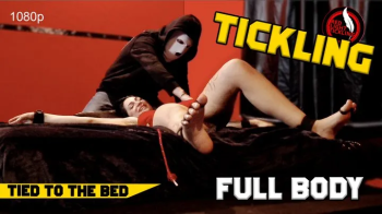First time of Insanely Ticklish Kim! Restrained on the bed - Tied Up, Armpit, Feet and Belly Tickled - Intense Full Body.webp