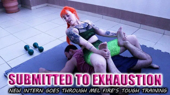 Amazon Mel Fire submitting her new intern to exhaustion outdoors - Scissorhold - Mixed wrestling (1080p).webp