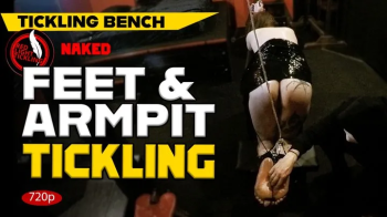 Insane and Intense Feet Tickle for Naked Gaga Tied Up and Tickled on the kneeling bench - Fetish Tickling - 720p.webp