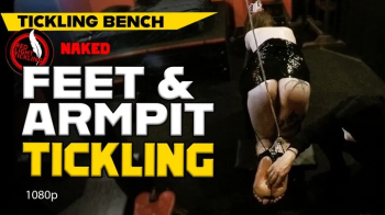 Insane and Intense Feet Tickle for Naked Gaga Tied Up and Tickled on the kneeling bench - Fetish Tickling - 1080p.webp