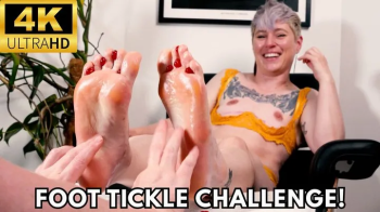 Foot Tickle Challenge! Tomboy feet tickled in predicament game - Jaq Quicksilver and Jude Ecole - WAM, feet, toes, oiled.webp