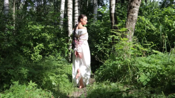 Sofi in the Ethnic dress_Bondage in the forest_Part 1.webp