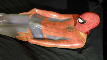 Spiderman captured in skintight latex.webp