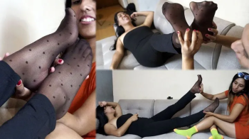 Exciting tickles and splaps on super sensitive Paola nylon feet, Katrina in action!.webp