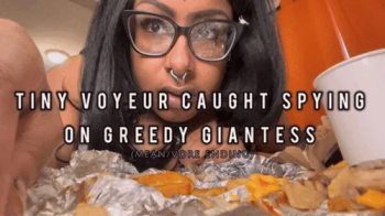 Tiny Voyeur Punished for Spying on Greedy Giantess (VORE ENDING).webp