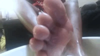 Shrinking fetish - Teenie Sneaks into Giantess Foot Bath POV PT 2 4k , Foot Domination, Giantess, Female Domination.webp
