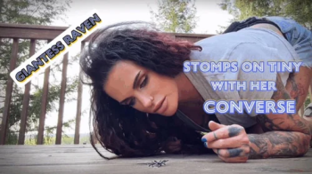 GIANTESS RAVEN STOMPS TINY WITH HER CONVERSE.webp