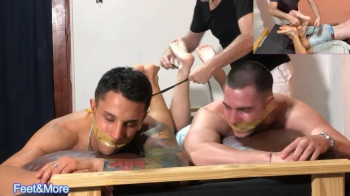 Soccers players undergo a tickle gagged challenge to make a team.webp
