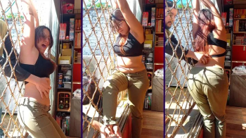 Tickling me while tied against the fence - Bunny Looner.webp