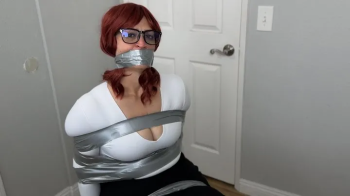 Snooping Secretary Duct Tape Chair Tied and Wrap Gagged.webp