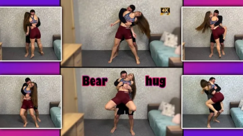Wrestling Muscular Girl Struggles From Bear Hug 4K - Bondage - Humiliation - Helpless - Leggings - Shorts - Ass Worship.webp