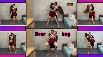 Wrestling Muscular Girl Struggles From Bear Hug 1080 - Bondage - Humiliation - Helpless - Leggings - Shorts - Ass Worshi.webp