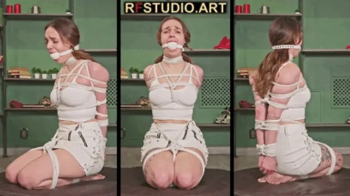 Tilda - Elegant Rope Doll - Keeling Bondage and Huge BallGag on Turntable (UHD 4K MP4).webp