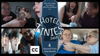 Hotel Tinies Saga- 4 Giantess Vore Clips Bundle ft OctoGoddess, Sara Star and Jane Judge as Giantess Goddesses on Vegas.webp