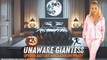 Unaware Giantess Spying Before Halloween Party POV.webp