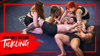 Nara, Mel, Ary and Lady tag team to punish Luiz in a tickling battle (720 EN-sub) Tickling - Tickle - Tickling Male - Mi.webp