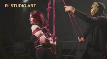 Elaria - First Experience in Suspended Hogtie for a Lovely Rope Bunny (FULL HD MP4).webp