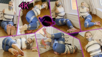 Lil Missy UK in Taped up damsel on the floor in jeans 4K.webp
