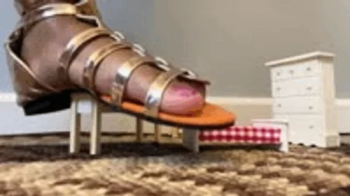 Giantess special effects - giantess destroys tiny human studio apartment 1080, shrinking fetish, crush, foot domination.webp
