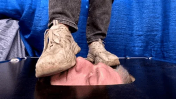 Gym girl with strong legs and in dirty sneakers tramples my floor-face (part 1 of 3), flo078x 1080p.webp