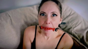 Live Stream Hacked - Rachel Adams - streamer, shopping haul, hand gagged, hand over mouth, bikini, barefoot, rope bondag.webp
