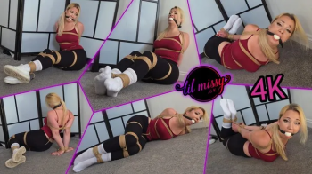 Lil Missy UK in Tied In Black Leggings And White Socks 4K.webp