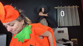 Farting in my pumpkin's mouth until it gets inflated By Bella Cruel and Melissa Ramos Cam Babi part 2.webp