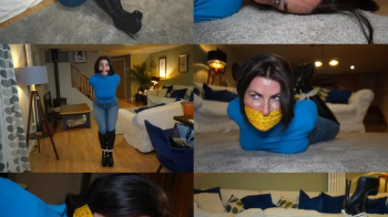 Agent sarah wild captured, hogtied and bandana gagged (wmv).webp