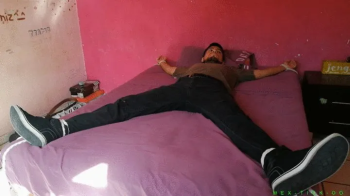Young Latino Ricky Gets Tied Up In A Humiliating Position On The Bed - Now He Has No Other Choice Than Enduring The Endl.webp
