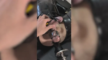 BDSM Gay anal training with fucking machine wearing latex with electro.webp