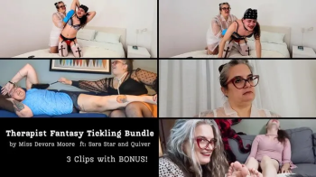 Femdom Tickling Therapy Bundle- Sadistic MILF Tickler Tickle Torments with Miss Devora Moore, Sara Star and Quiver 1080p.webp