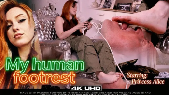 Human Foot Rest Beneath My Bare Feet ( Foot Domination & Ignoring - Princess Alice ) - FULL HD MP4.webp