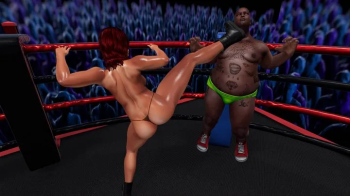 Topless female and mixed pro wrestling- Carla destroys Piggu in the ring 720p.webp