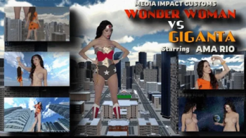 Wonder Woman vs Giganta - Ama Rio - Cosplay - Giantess - Super heroes.webp