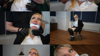 Busty blonde milf victoria c, the handkerchief slave. Chair tied and multi handkerchief gagged (wmv).webp