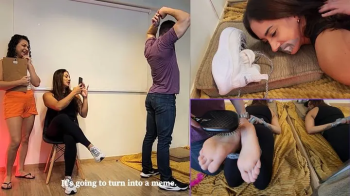Girls Trap Foot Tickling - Bratty Hot Gym Girl Tied Tickled and has to Smell her own poison - Freniq.webp