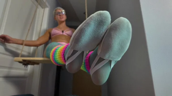 Polish Mistress Clips - Colorful Ruslana Sits On A Swing And Massages Spiderman’s Dick - Blue Stoc.webp