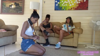 Licking Latinas Feet - LOLAH VIBE and IVY - Our feet stink, you know what to do!.webp