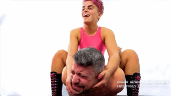 Mixed Wrestling Heaven - MWH0161 Break Him - Lila demolishes him.webp