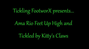 Tickling Footworx - Ama Rio Feet up High Tickled by Kitty's Claws.webp
