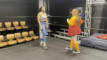 Pandemic Pro Wrestling - Halloween Hijinks - Velma sock and toe wiggling match.webp
