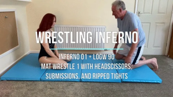 Lucky Old Guy Wrestling - Inferno 01 - Mat Wrestle 1 with Headscissors, Submissions, and Ripped Tigh.webp