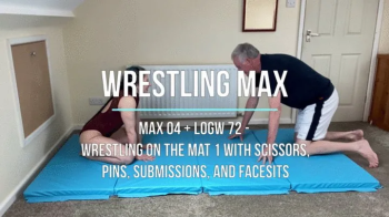 Lucky Old Guy Wrestling - Max 04 - Wrestling on the Mat 1 with Scissors, Pins, Submissions, and Face.webp