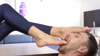 Hd Polish Mistress - Stella Take Off Socks Use Him As Footrest And Have Bare Feet Licked - Dark Blue.webp