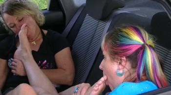 Sexy Lesbian Games - Foot love in her car (HD).webp