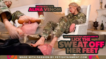 Femdomsquad Video Store - Now lick the foot sweat off the barracks doctor's feet ( Foot Domination w.webp