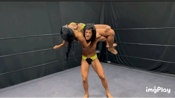 Protein Wrestling - Part 1 Bella Madison vs Bianca Blance in a topless pro wrestling match.webp